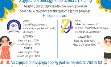 Zajęcia pozalekcyjne j. polskiego dla dzieci z Ukrainy